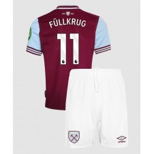 West Ham United Niclas Fullkrug #11 Hemmaställ Barn 2024-25 Korta ärmar (+ Korta byxor)